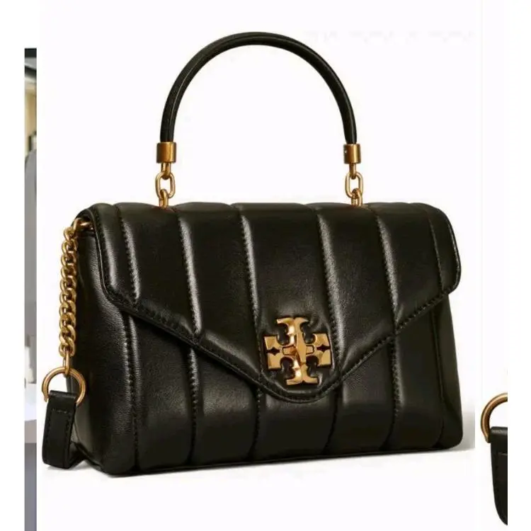 Tory Burch Kira Small Quilted Leather Satchel In Black