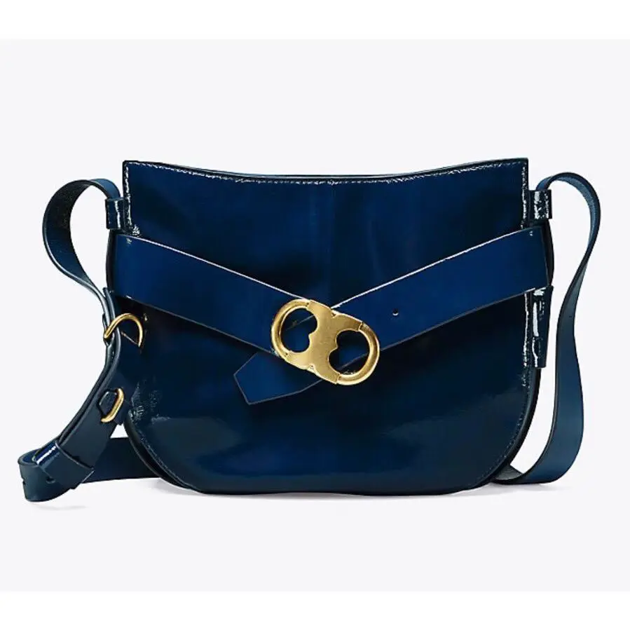 Tory Burch Gemini Link Patent Cross-body Midnight Swim