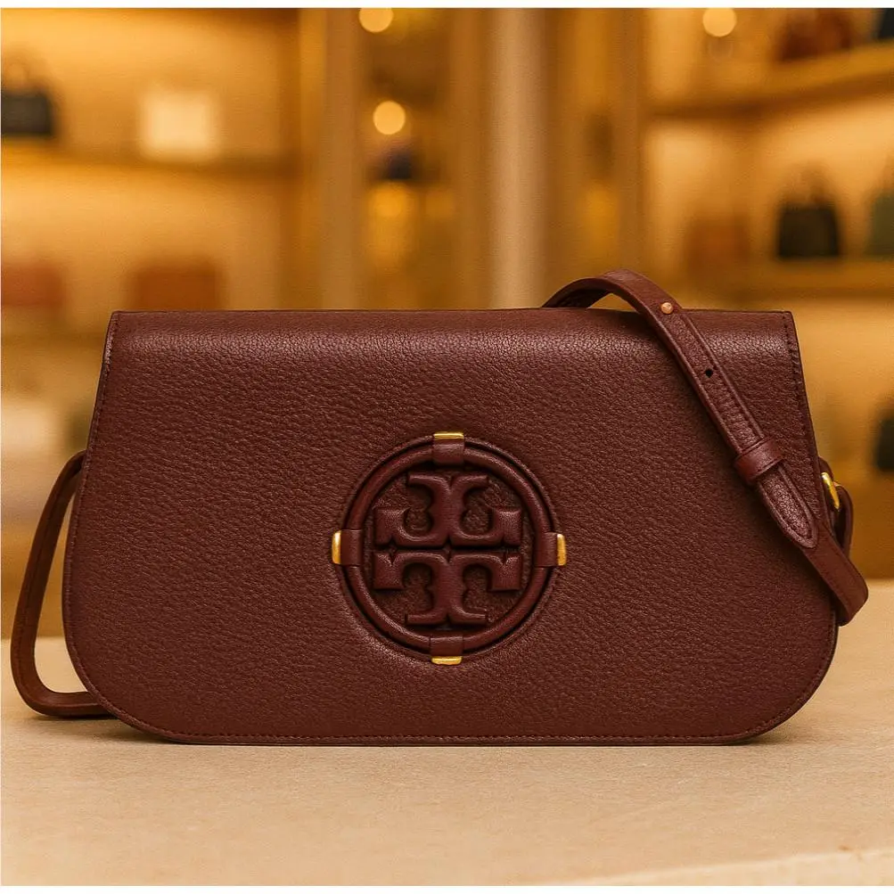 Tory Burch Miller Tempranillo Burgundy Small Convertible Shoulder Bag Clutch