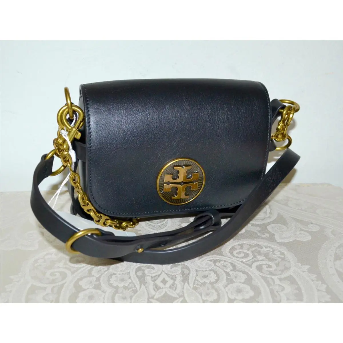 Tory Burch Sml Alastair Caged Black Leather Shoulder Bag/clutch