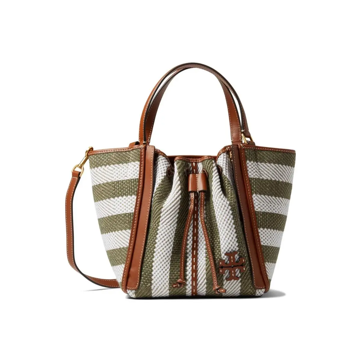 Tory Burch 135645 Mcgraw Stripe Drawstring Dragonfly Satchel