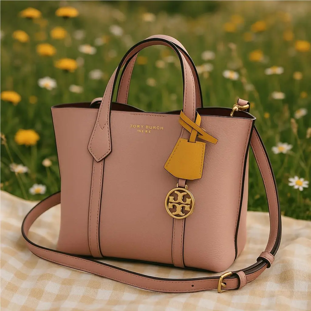 Tory Burch Perry Small Triple Compartment Tote/crossbody Bag Pink Moon