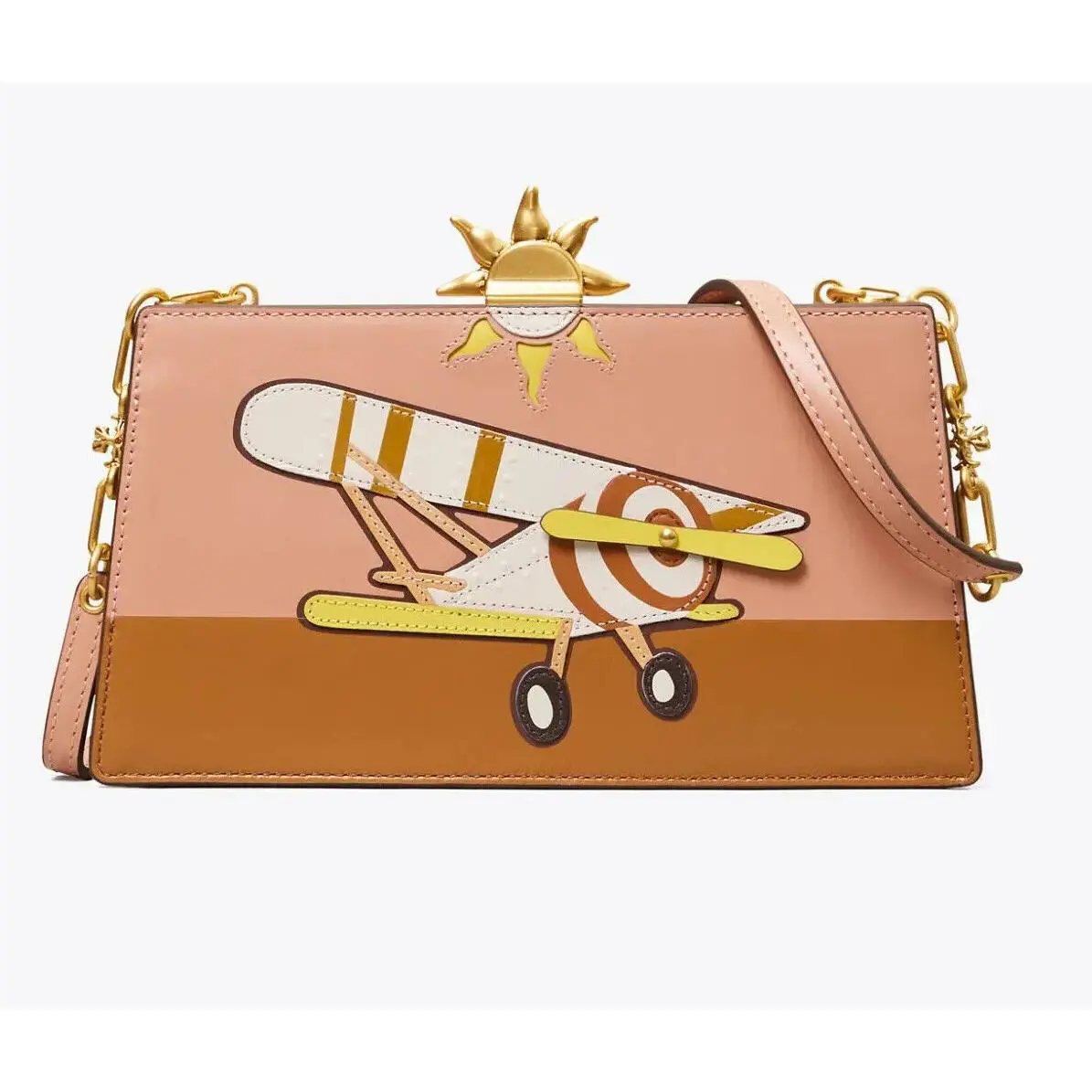 Tory Burch Frame Plane-appliqué Crossbody Bag Color: Pink Moon