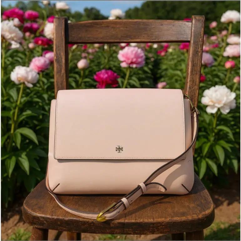 Tory Burch Robinson Combo Pink Saffiano Leather Messenger/crossbody Bag