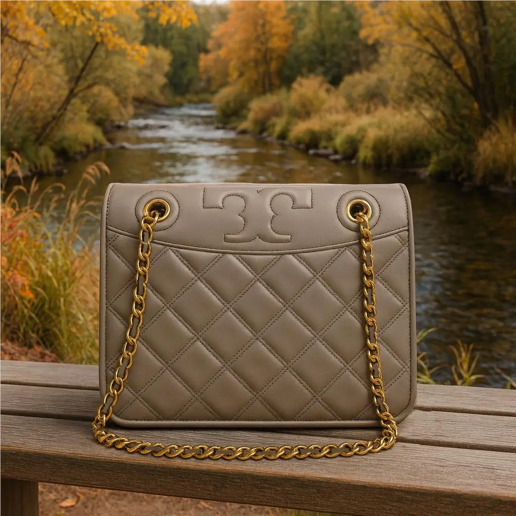 Tory Burch Savannah Gray Quilted Leather Crossbody/convertible Shoulder Bag