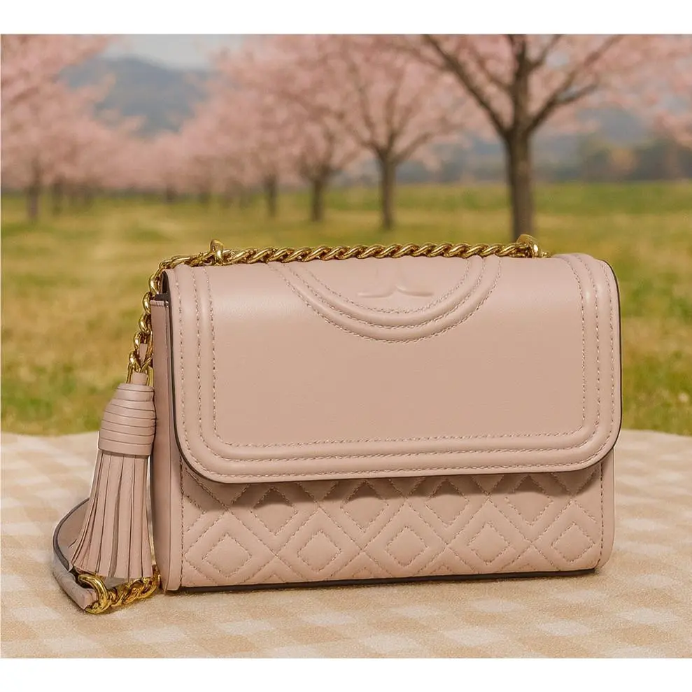 Tory Burch Fleming Shell Pink Small Convertible Shoulder Bag/crossbody Bag