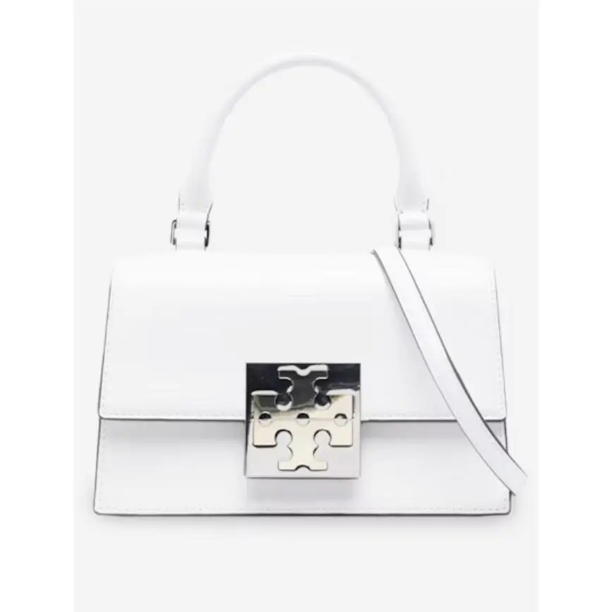 Tory Burch Bon Bon Spazzolato Mini Top Handle Bag White Packaging