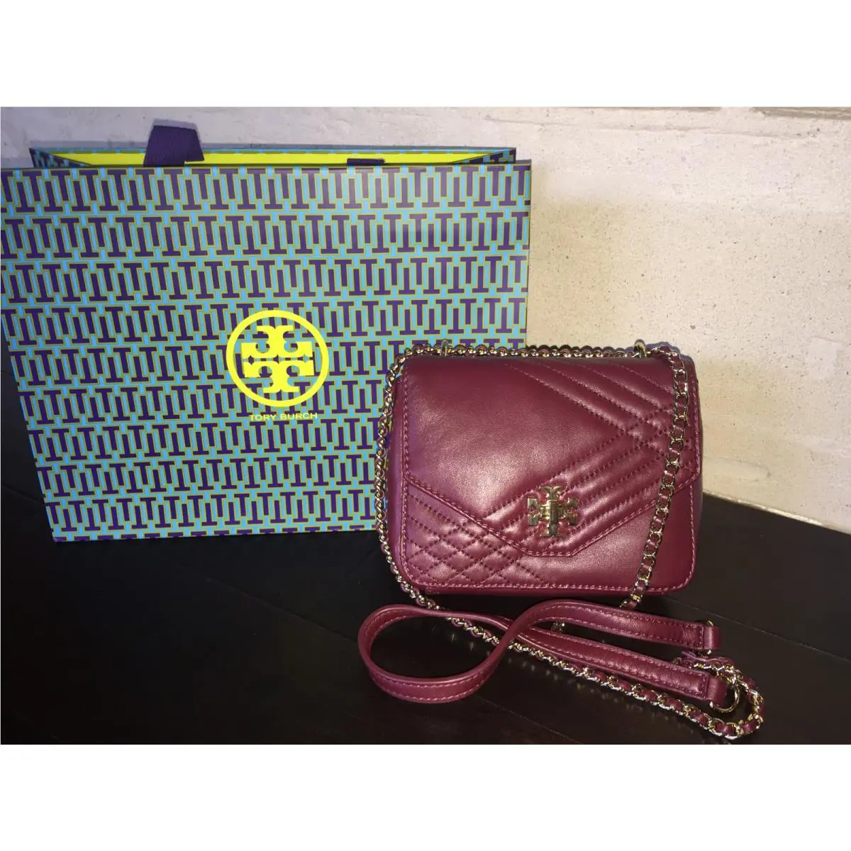 Tory Burch Kira Quilted Mini Cross-body Red Agate Gift Bag $325-31159144