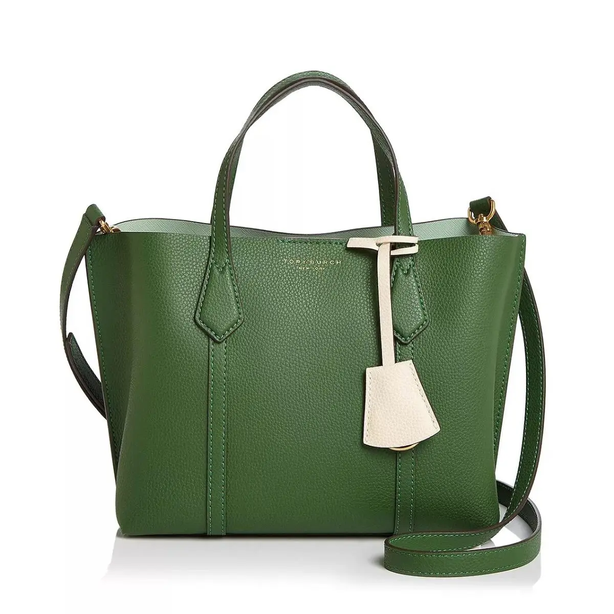 Tory Burch Perry Triple Small Leather Satchel Crossbody Bag Arugula Green