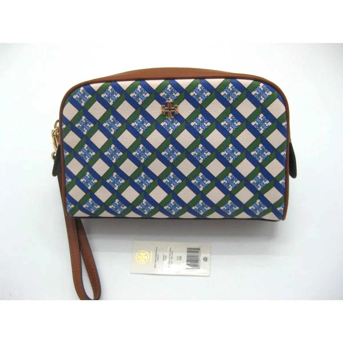 Tory Burch Geo Logo Allover Essentials Pouch Wristlet Light Multi