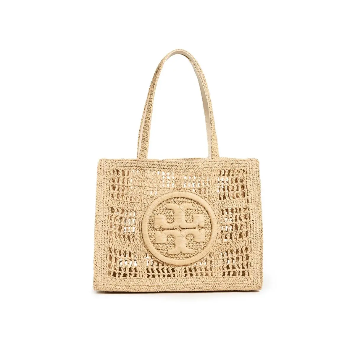 Tory Burch Women`s Ella Hand Crocheted Small Tote Natural Tan One Size
