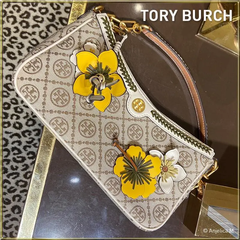 Tory Burch T Monogram Braided Studio Bag 88468 Hazelnut