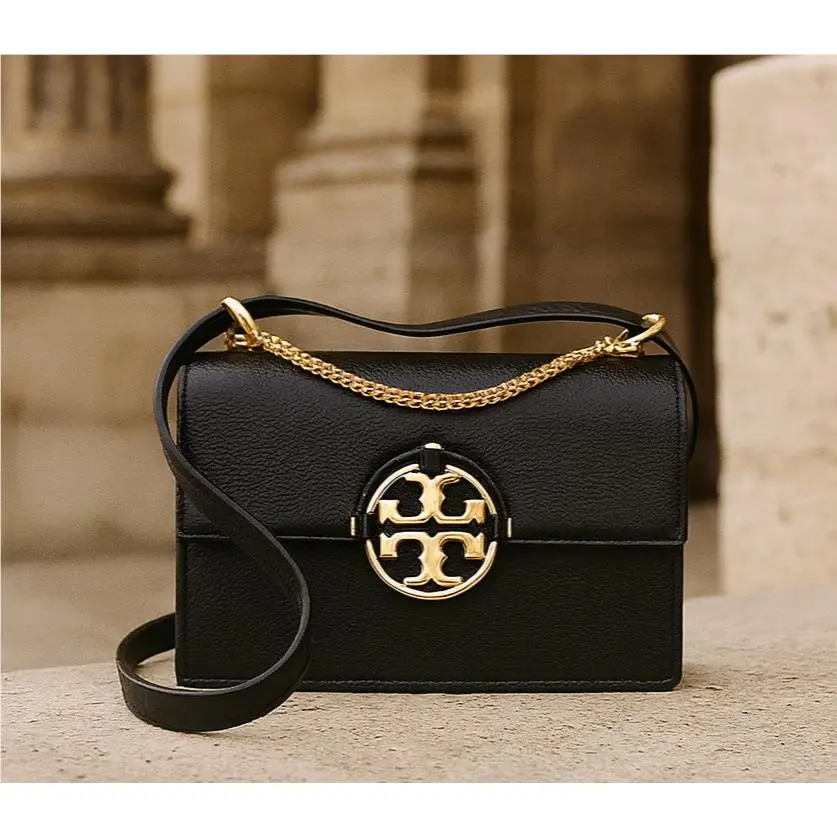Tory Burch Miller Mini Black Leather Convertible Shoulder Bag/crossbody Bag