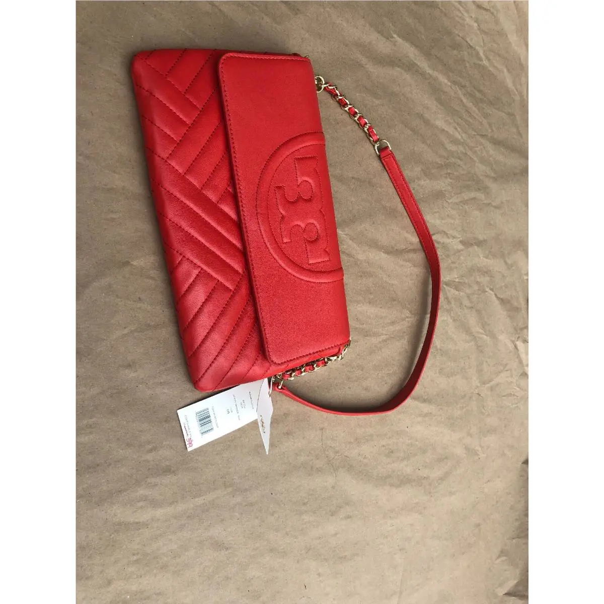 Tory Burch Alexa Clutch Poppy Orange/642 54450 Leather Clutch Bag