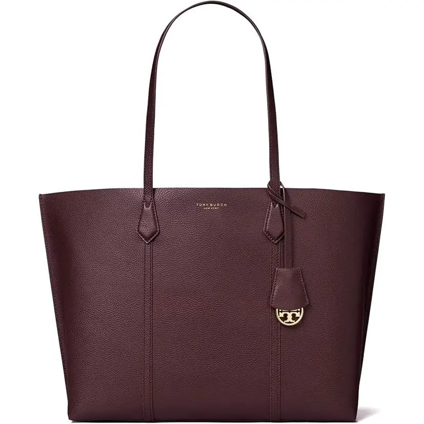 Tory Burch Perry Triple Compartment Leather Shoulder Tote Albarossa Red