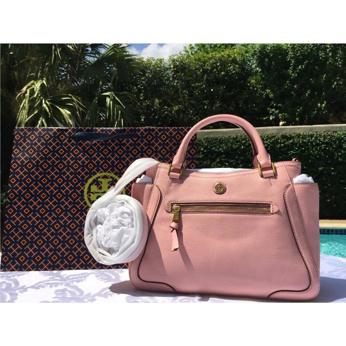 Tory Burch Frances Small Satchel Rose Sachet Gift Bag