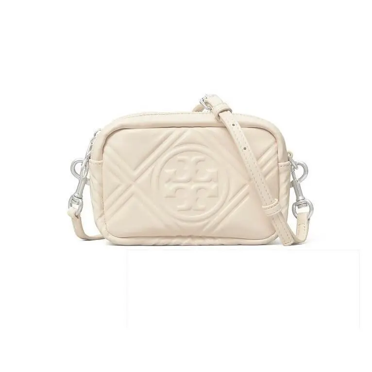 Tory Burch Perry Bombe Mini Puffy Leather Crossbody Bag Cream