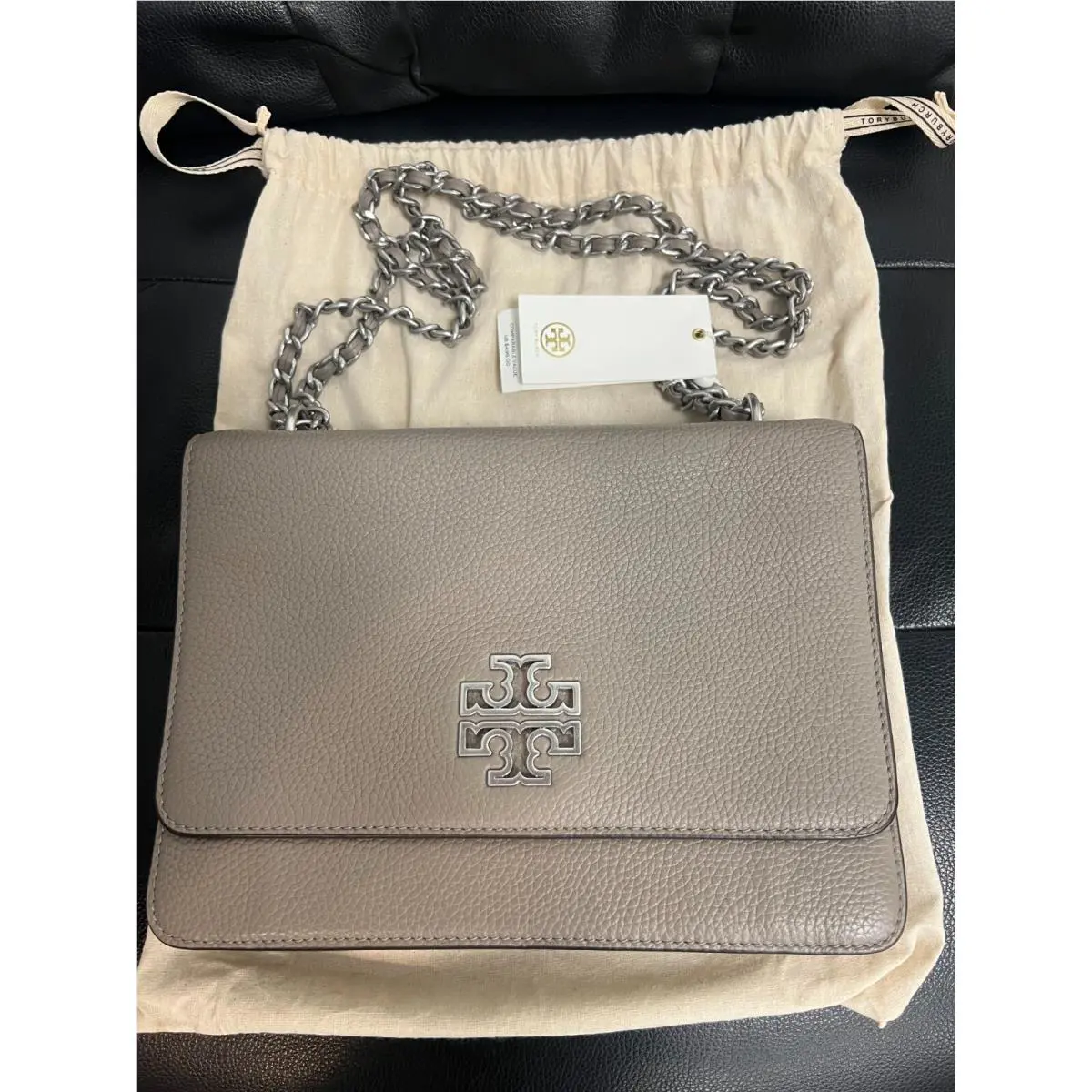 Tory Burch Britten 60404-063 Adjustable Shoulder Bag Gray Heron Retail