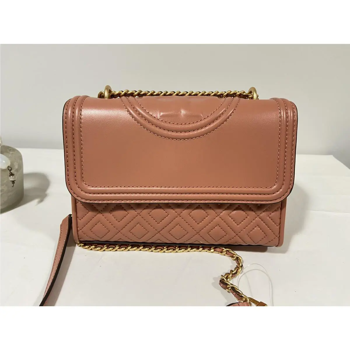 Tory Burch 43834 Tramonto Coral Convertible Small Fleming Crossbody Shoulder Bag