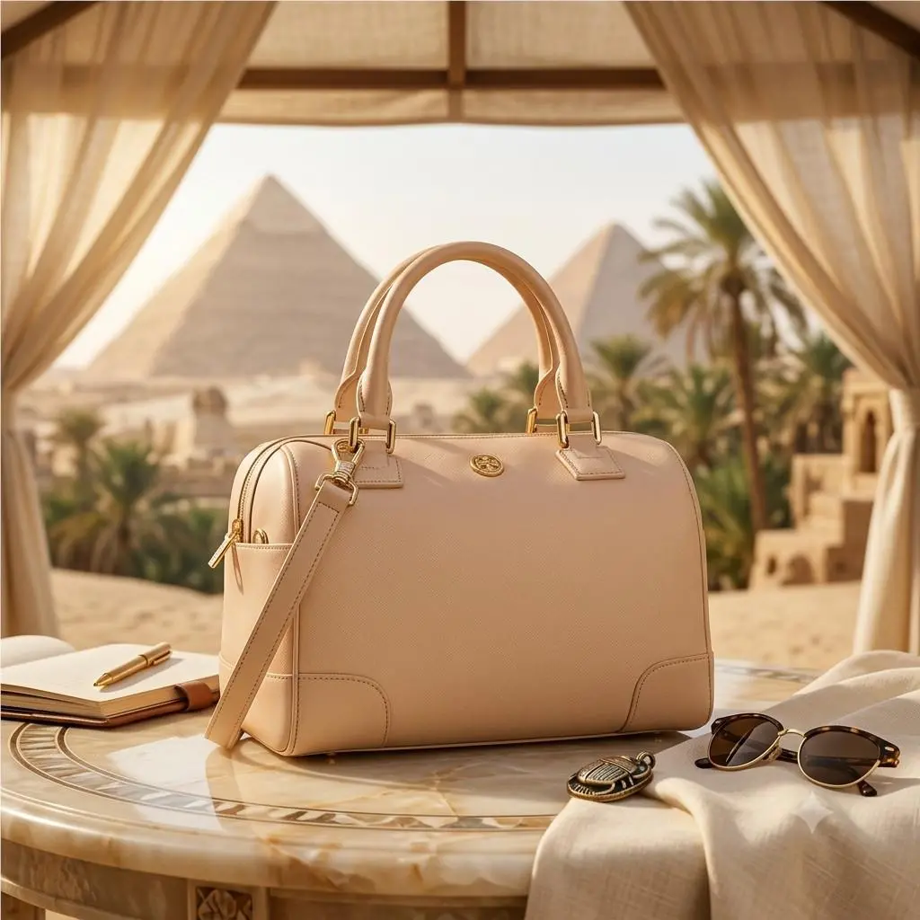Robinson Middy Pinkish Beige Saffiano Leather Satchel/crossbody Bag by Tory Burch