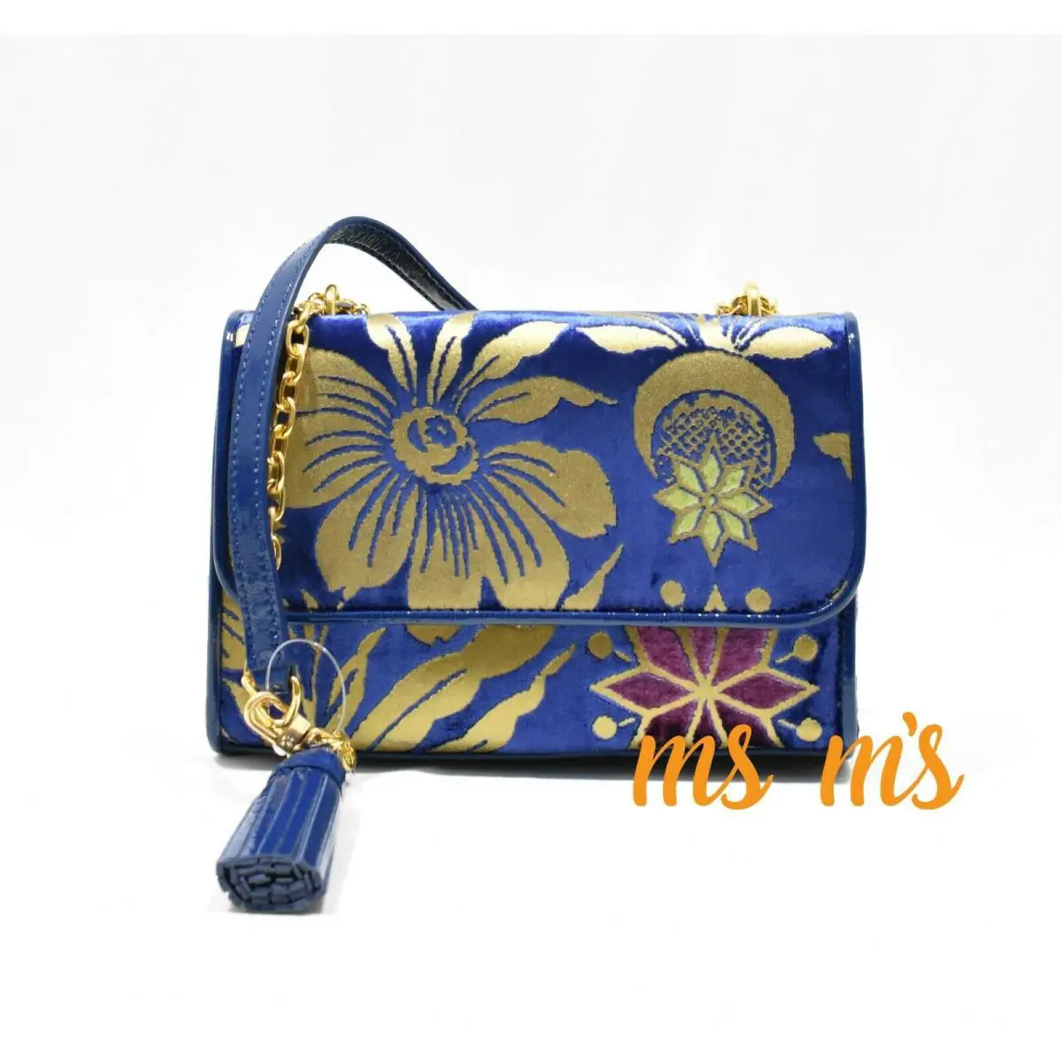 Tory Burch Fleming Floral Convertible Velvet Cosmic Floral Crossbody Bag