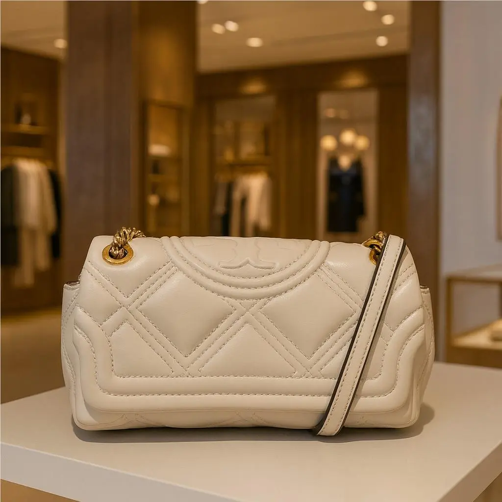 Tory Burch Soft Fleming Cream Mini Convertible Shoulder Bag/crossbody Bag