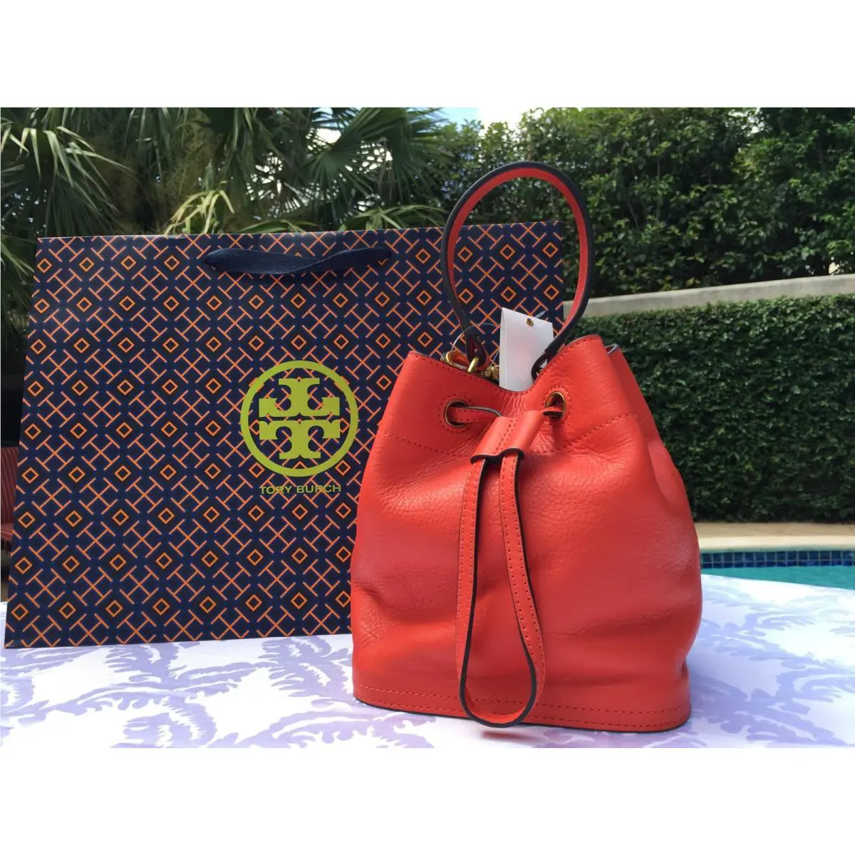 Tory Burch Mini Bucket Bag Blaze Gift Bag- Mint