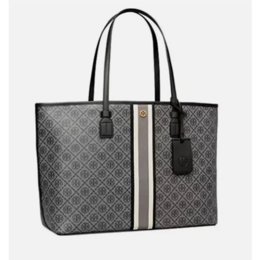 L K Tory Burch T Monogram Coated Canvas Large Tote Bag Sig Logo Gift