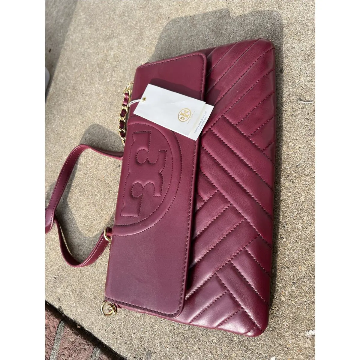 Tory Burch Alexa Clutch Imperial Garnet /609 54450 Leather Clutch Bag