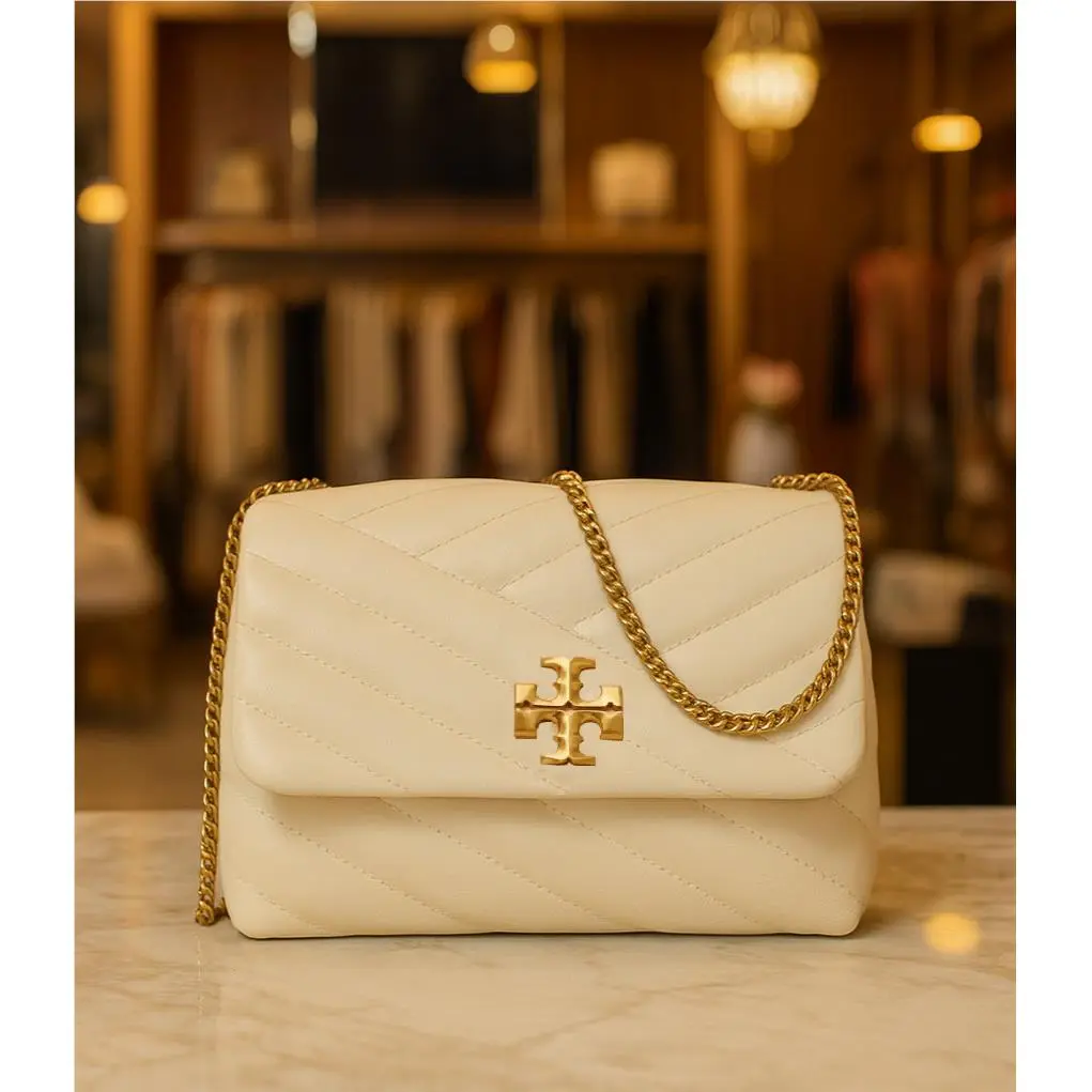 Tory Burch Kira Chevron Cream Mini Convertible Shoulder Bag/crossbody Bag