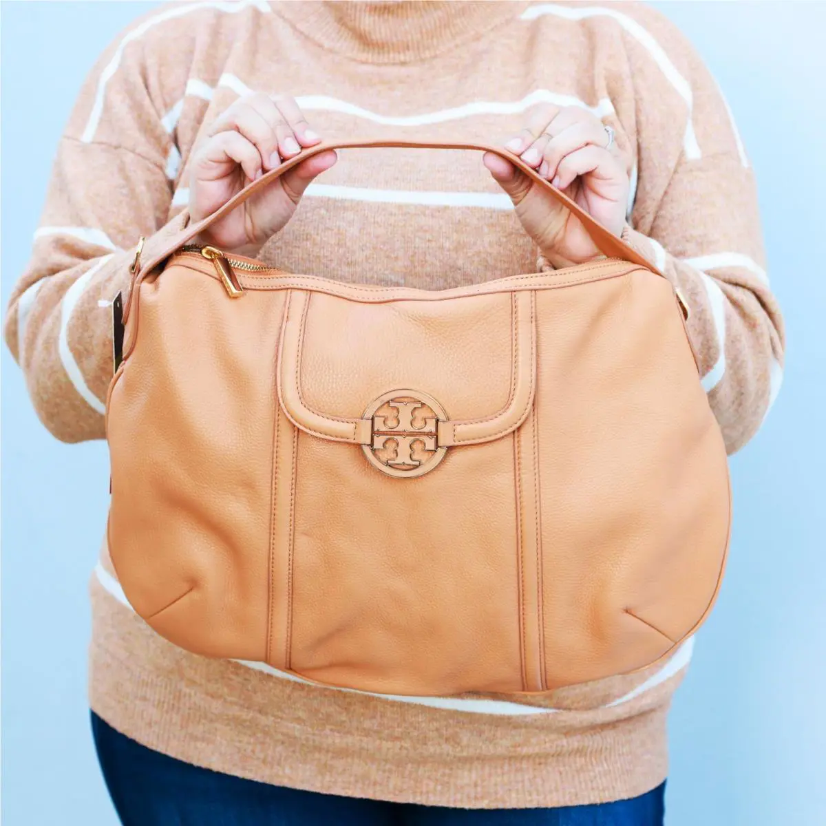 Tory Burch Amanda Crossbody Hobo Aged Vachetta