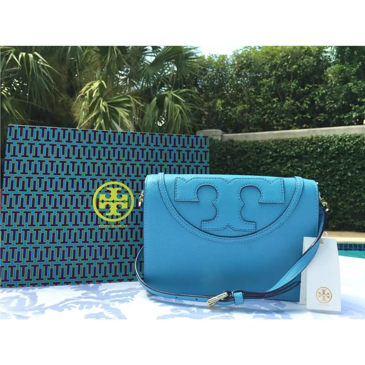 Tory Burch All-t Combo Cross-body Juniper Berry +gift Bag