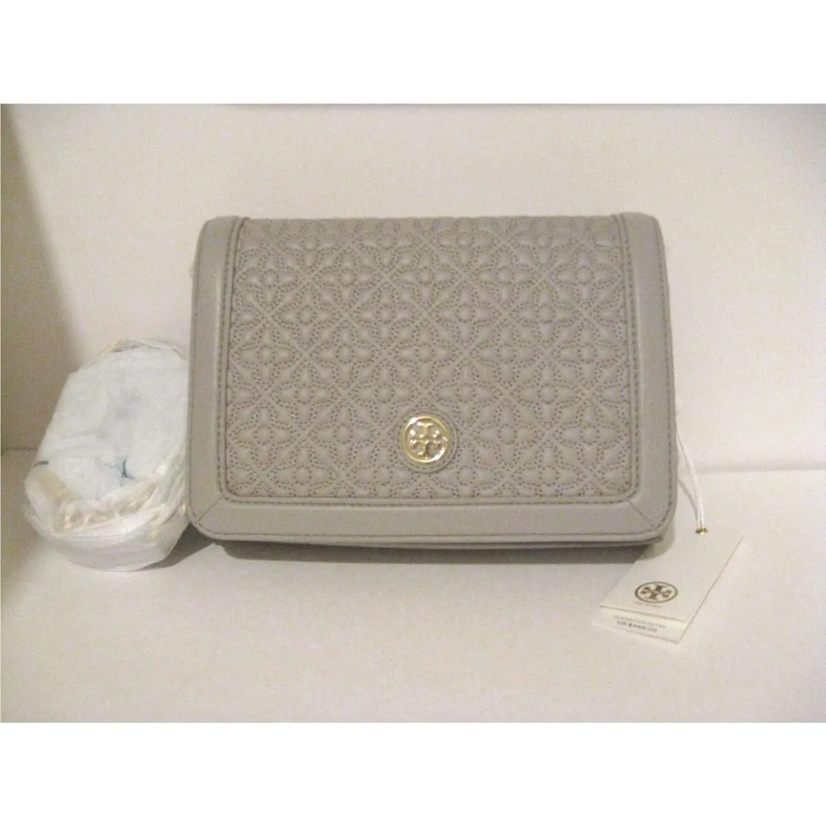 Tory Burch Women Bryant Quilted Crossbody 34801 Mercury Grey