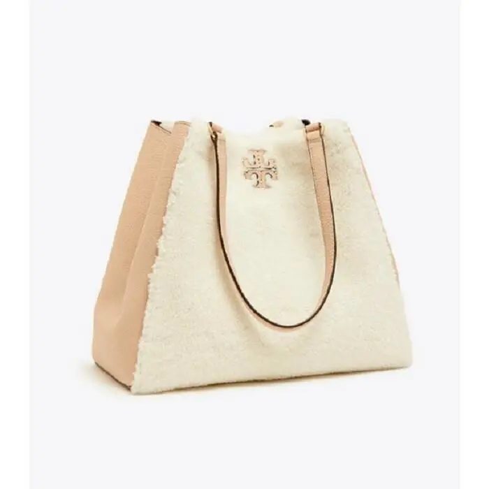 Tory Burch Women`s Mcgraw Shearling Carryall Ivory/devon Sand