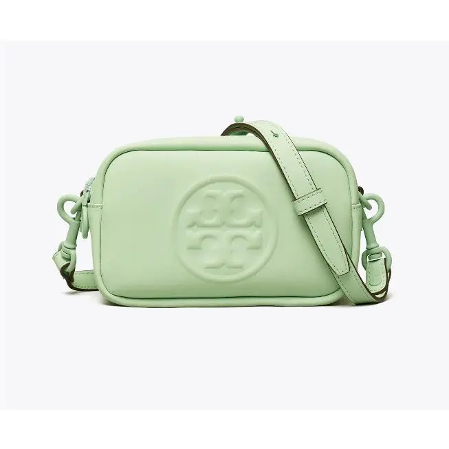 Tory Burch Perry Bombe Mini Matte Leather Crossbody Bag Mint Chip
