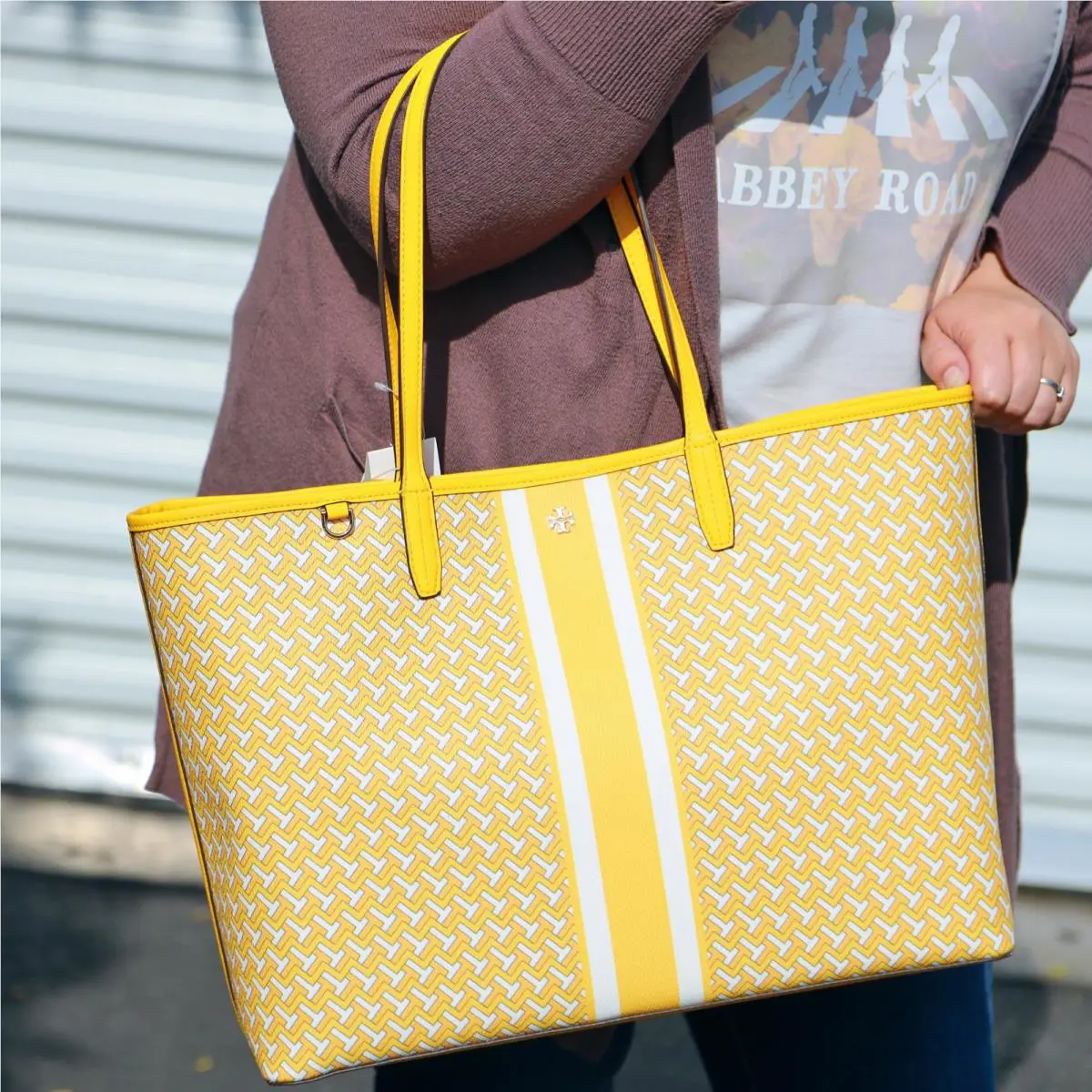 Tory Burch All Over Larger Shopper Tote Yellow