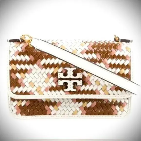 Tory Burch Britten Woven Mini Top Handle Convertible Crossbody Bag