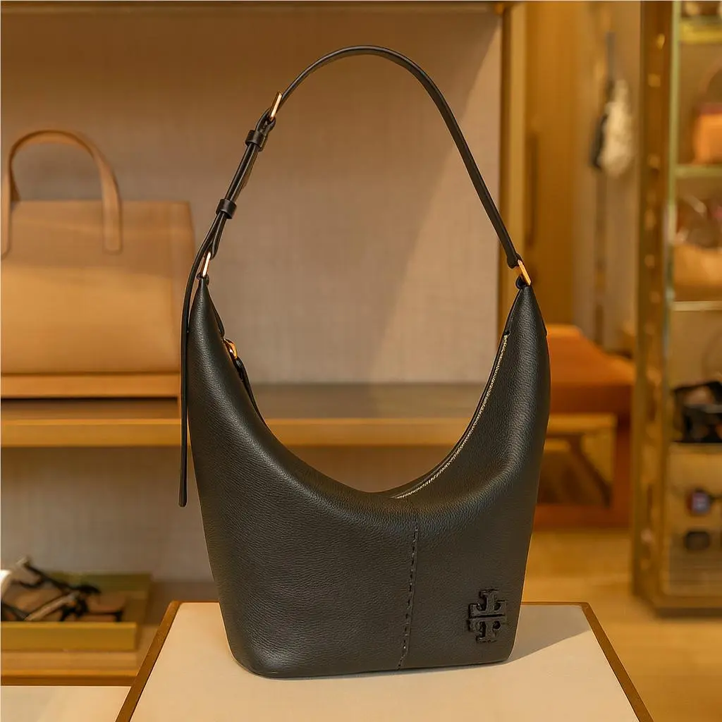 Tory Burch Mcgraw Black Leather Large Soft Hobo Bag Tory Burch Bag