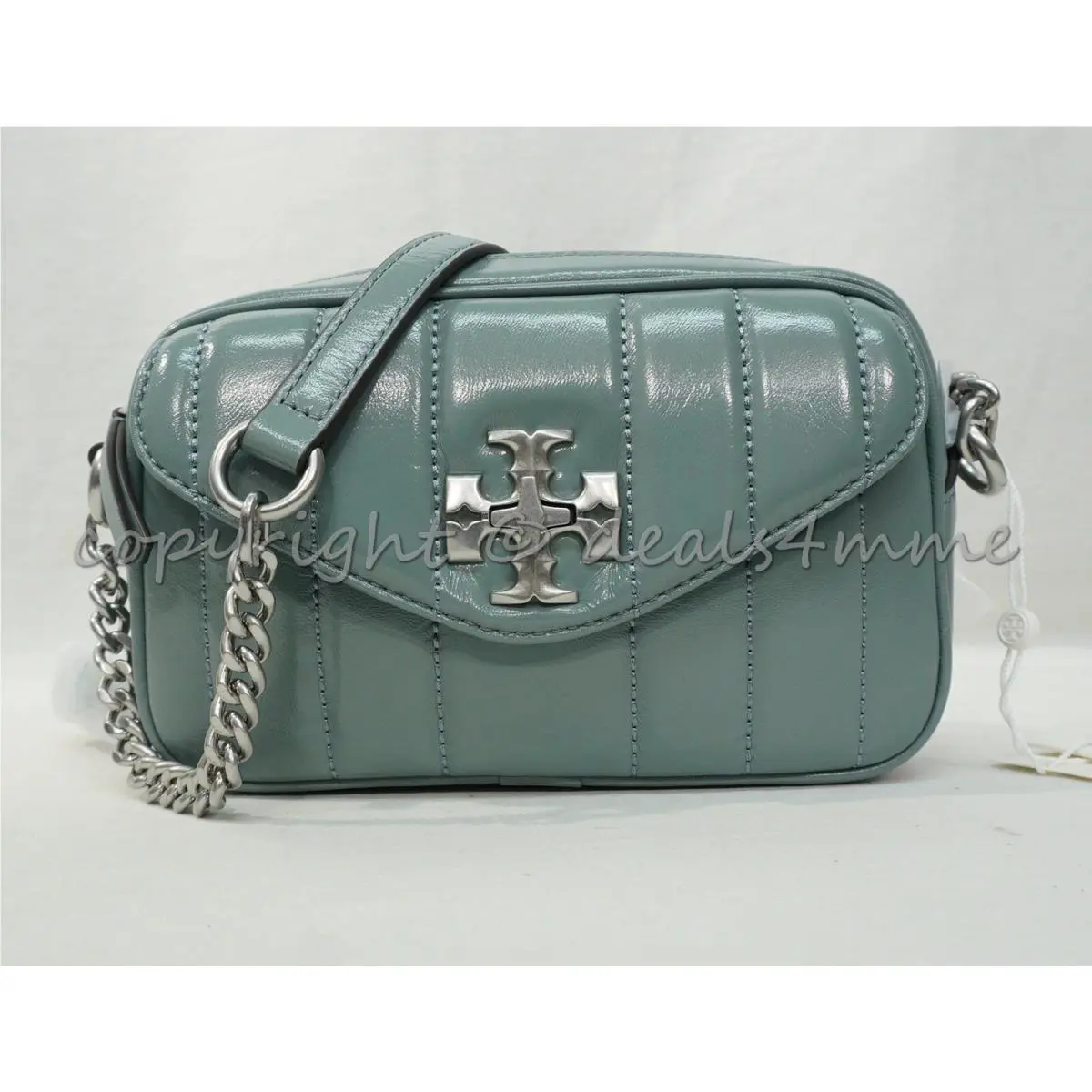 Tory Burch 135751 Small Kira Patent Camera Bag in Light Arctic