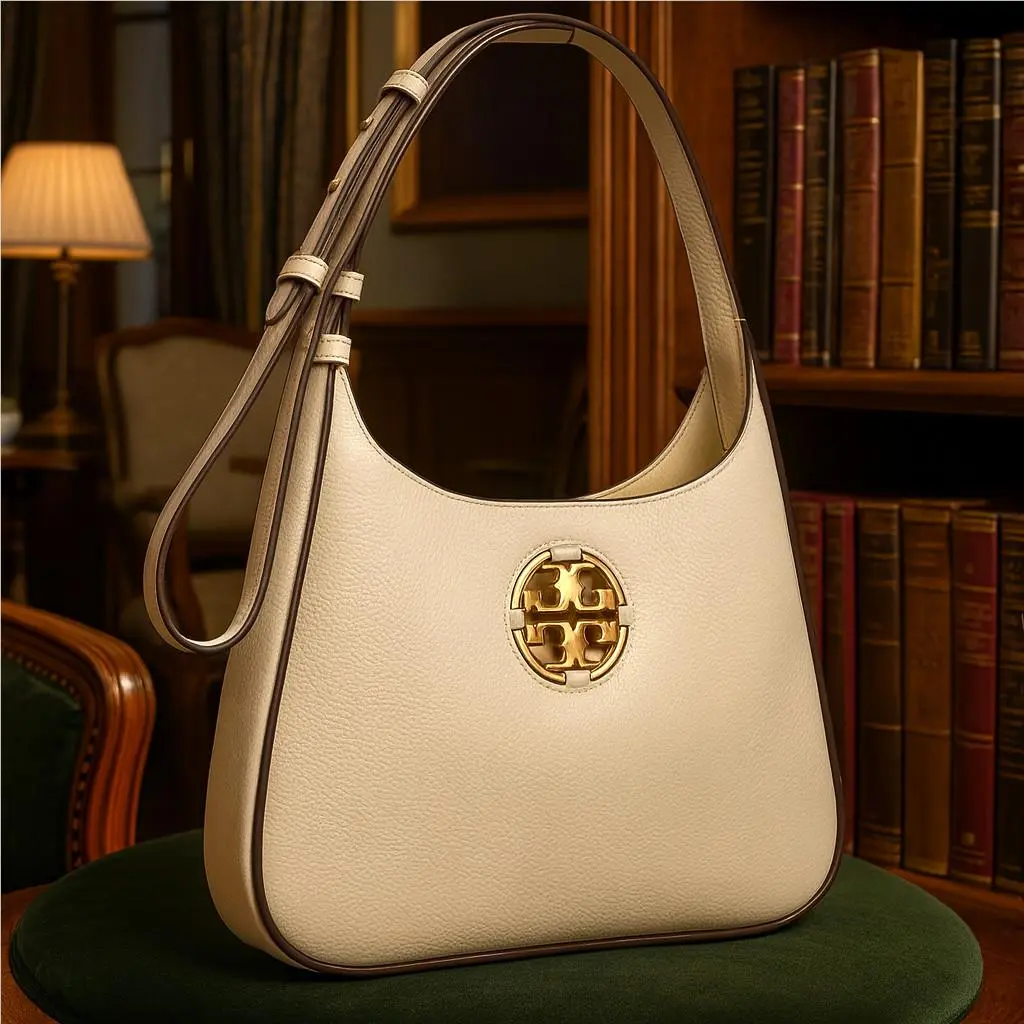 Tory Burch Miller Ivory Leather Small Shoulder Bag/crossbody Bag/hobo Bag