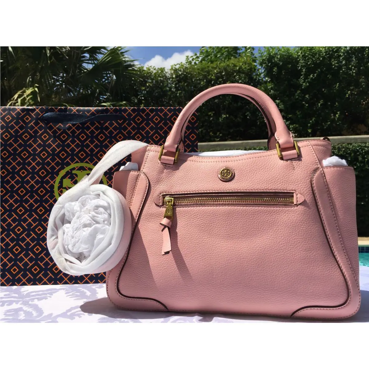 Tory Burch Frances Large Satchel Rose Sachet Gift Bag