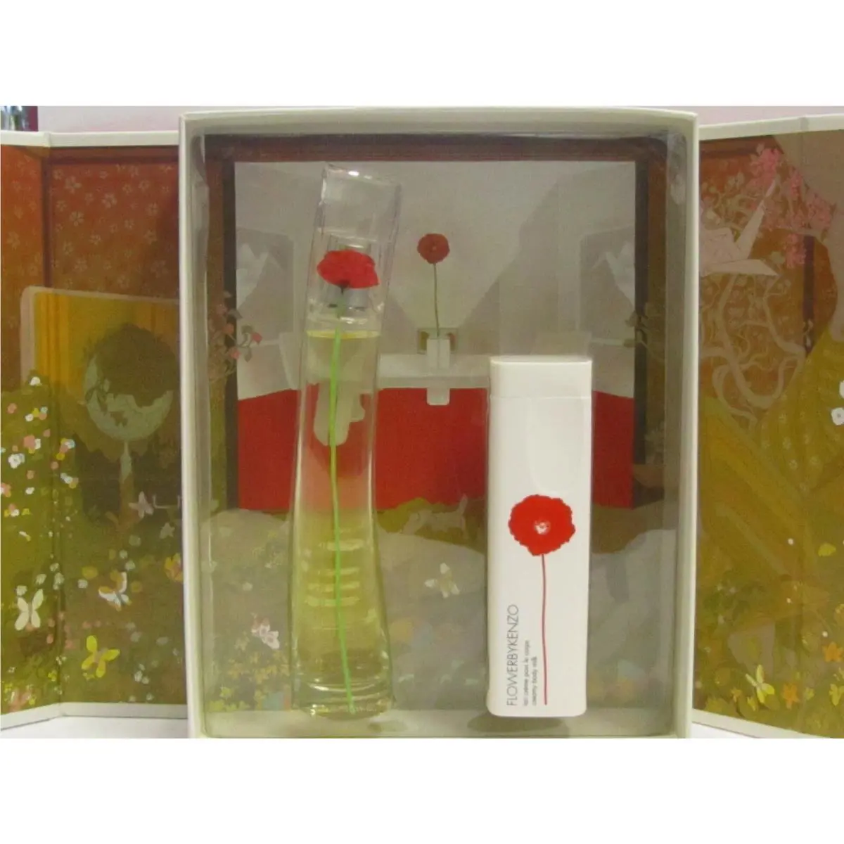 Flower by Kenzo Women Perfume 2 Pieces Gift Set 1.7 oz Edp Spray + 3.4 Body Milk