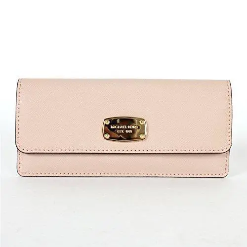 Michael Kors Jet Set Travel Blossom Pink Saffiano Leather Flat Wallet