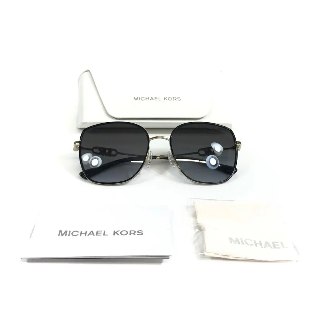 Michael Kors Sunglasses MK1129J Empire Square 2 10148G Gold Black w/ Gray Lenses