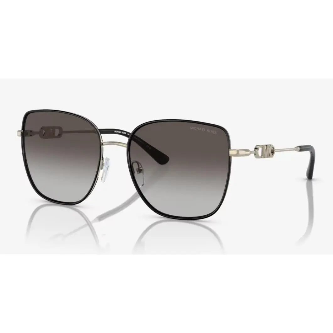 Sunglasses MK1129J Empire Square 2 10148G Gold Black w/ Gray Lenses by Michael Kors