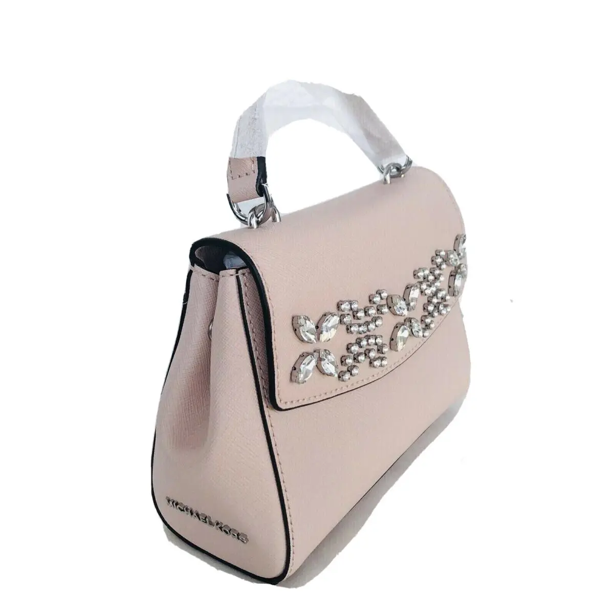 Michael Kors Jeweled Leather XS Satchel Crossbody Bag Ava Pink Ballet new$228