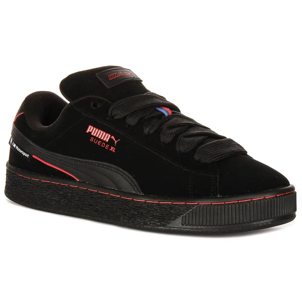Puma Bmw Mms Suede XL Motorsport Leather Mens Sneakers In Black Red US 8 - 12 - BLACK RED