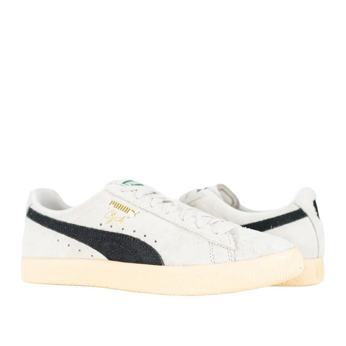 Puma Clyde Hairy Suede Men`s Sneakers 393115-01 Sedate Gray Cashew - Sedate Gray-Cashew