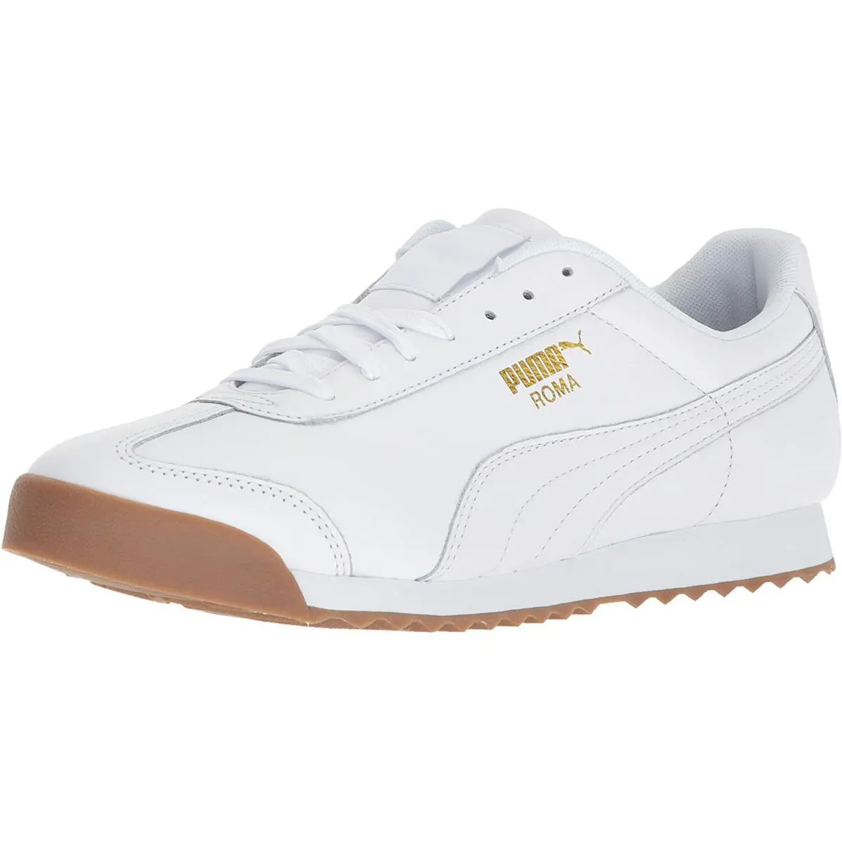 Puma Men`s Roma Classic Gum Sneakers - Teamgold White