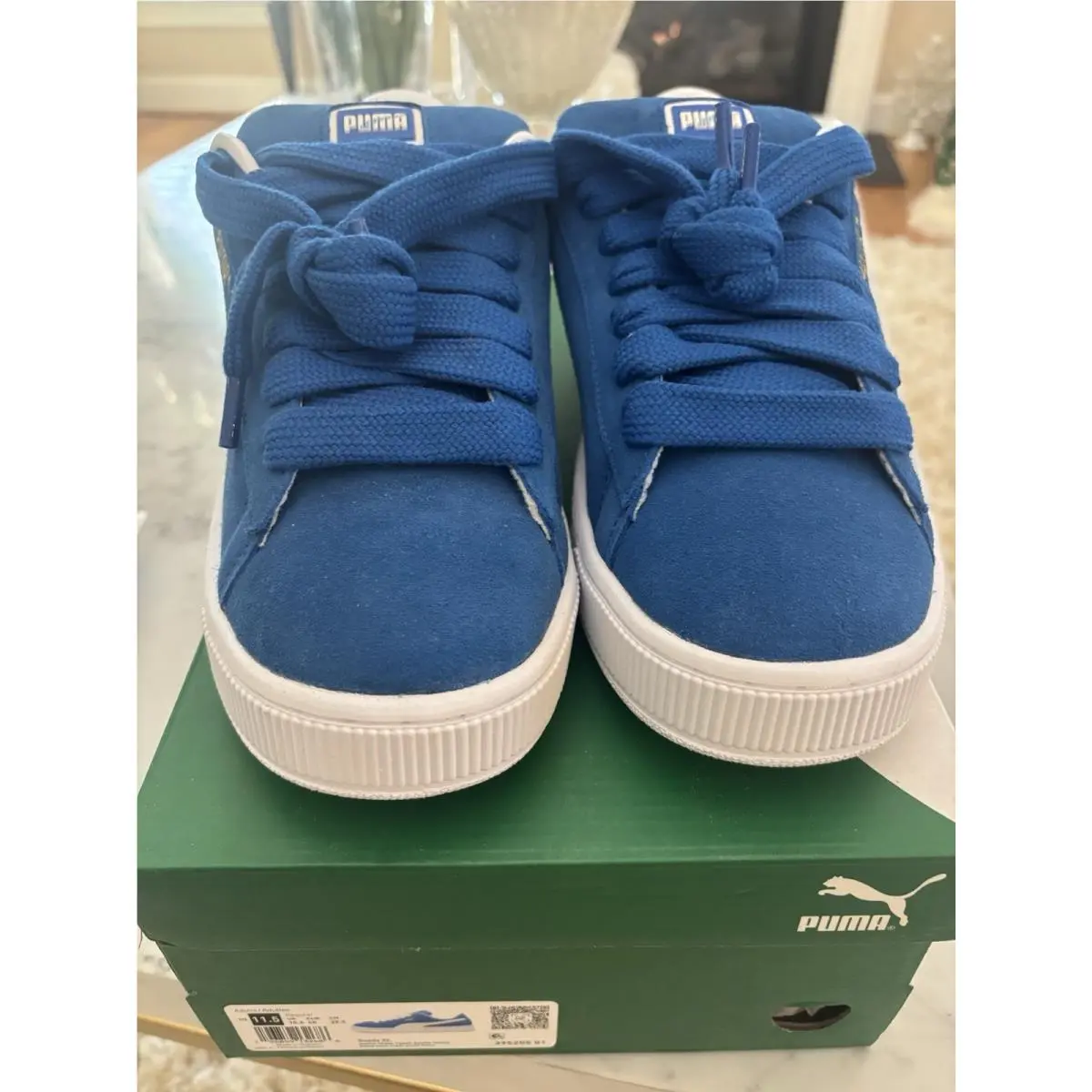 Size 11.5 - Puma Suede Classic 21 Royal-puma White